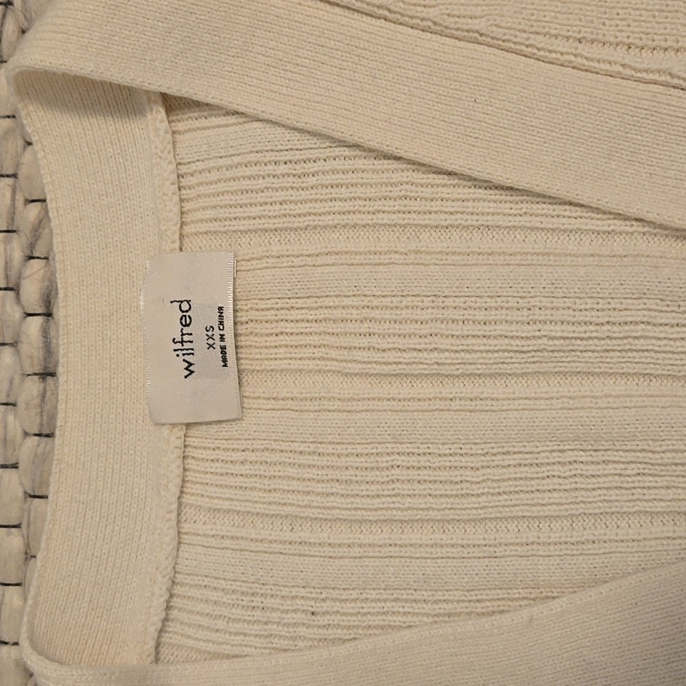 Wilfred Cream Ribbed Cardigan - Picture 2 of 5